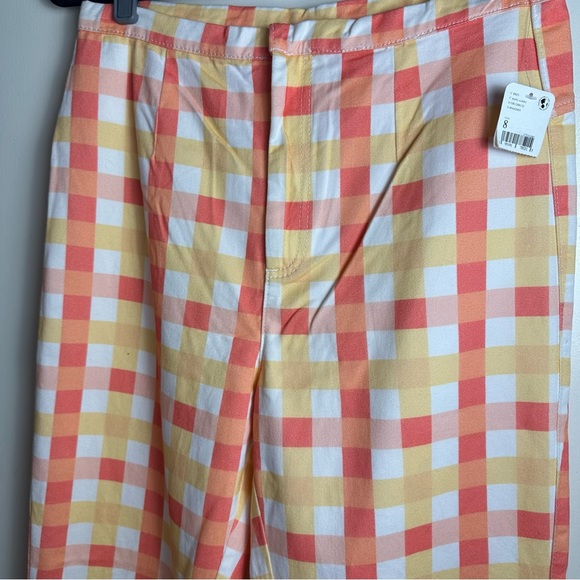 Free People She's All That Plaid Crop High Waist Pants in Multi Combo NWT 8 - Picture 9 of 16